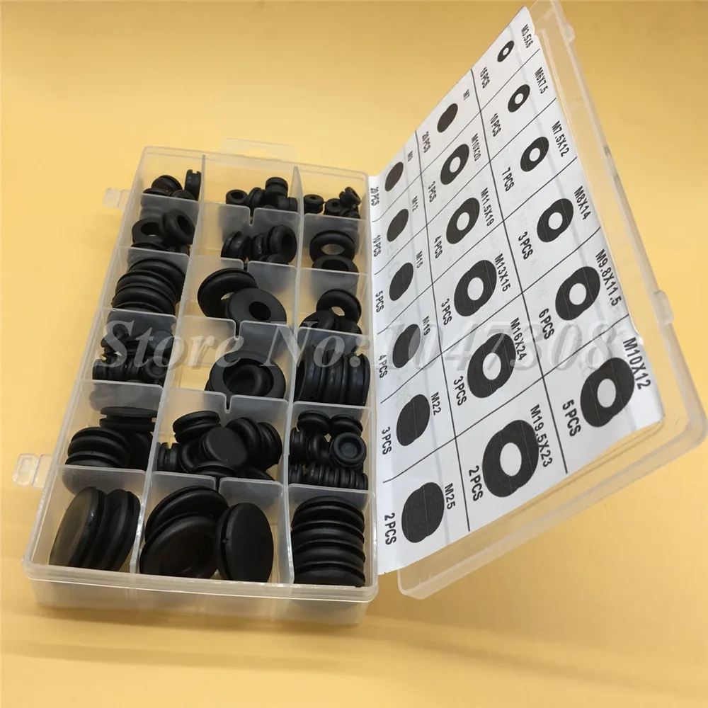 Rubber Grommet Firewall Hole Plug Set Electrical Wire Gasket Assortment Kit