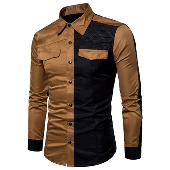 men's Military style patchwork long sleeve shirt Men Casual Shirt Solid Spring fashion Cotton Solid dress Shirts EU size M-3XL
men's Military style patchwork long sleeve shirt Men Casual Shirt Solid Spring fashion Cotton Solid dress Shirts EU size M-3XL