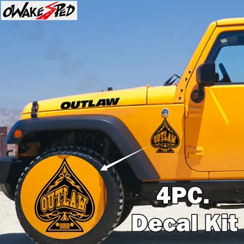 4 Pc. Outlaw Spade Graphics Vinyl Decal Car Hood / Fender Decor Sticker For Jeep Wrangler Auto Body Accessories Stickers
4 Pc. Outlaw Spade Graphics Vinyl Decal Car Hood / Fender Decor Sticker For Jeep Wrangler Auto Body Accessories Stickers