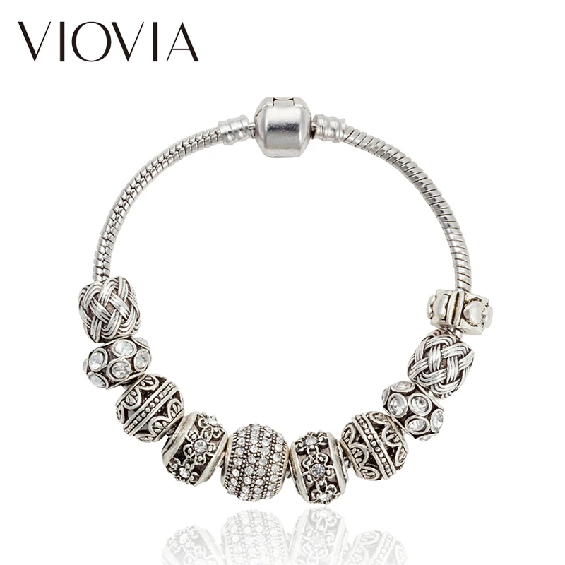 VIOVIA Fine Beads Jewelry Silver Color Charm Flower Bead Bracelet for Women Original DIY Bracelet& Bangles B15371
VIOVIA Fine Beads Jewelry Silver Color Charm Flower Bead Bracelet for Women Original DIY Bracelet& Bangles B15371