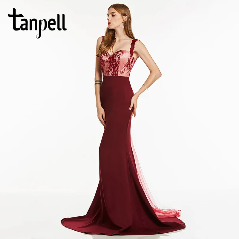 Tanpell straps long evening dress elegant red lace sleeveless floor length gown cheap women formal prom mermaid evening dresses
Tanpell straps long evening dress elegant red lace sleeveless floor length gown cheap women formal prom mermaid evening dresses