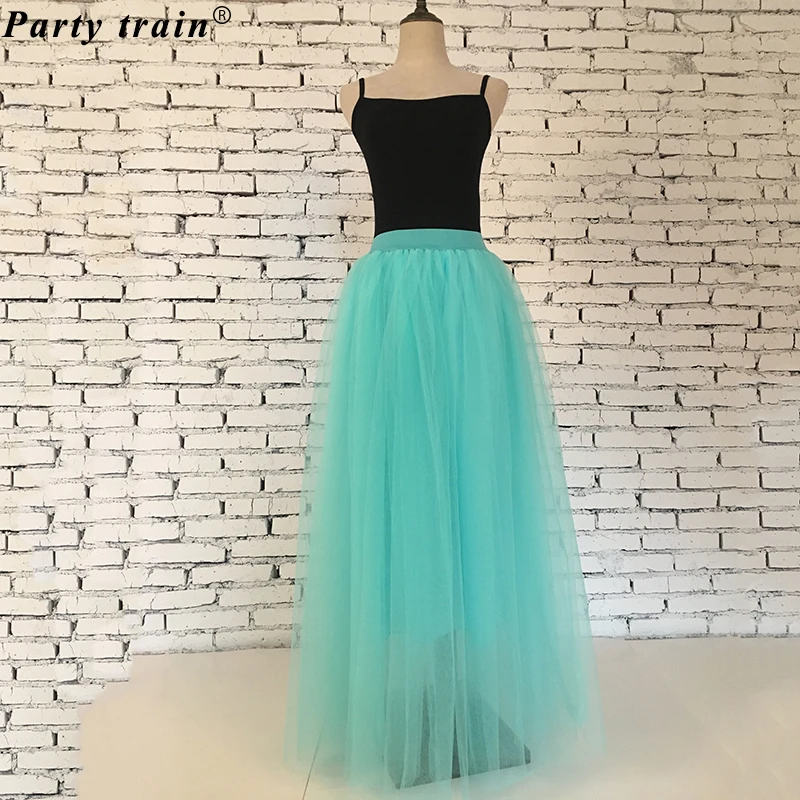 2018 Spring Fashion Womens Lace Princess Fairy Style 4 layers Voile Tulle Skirt Bouffant Puffy Fashion Skirt Long Tutu Skirts 33