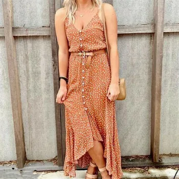 Women Polka Dot Printed Dress Ladies Suspenders Sleeveless Long Maxi Dresses 2019 Vacation Irregular Evening Party Vogue Dresses
Women Polka Dot Printed Dress Ladies Suspenders Sleeveless Long Maxi Dresses 2019 Vacation Irregular Evening Party Vogue Dresses