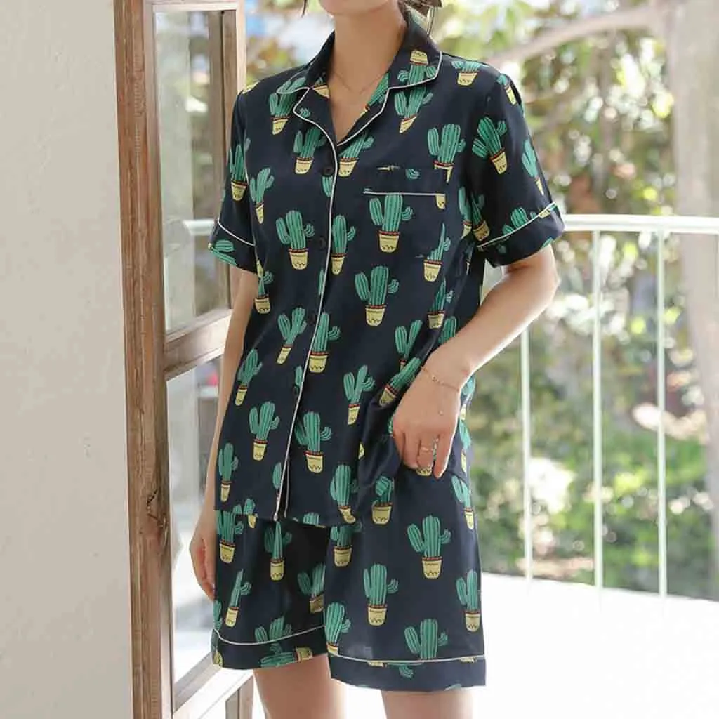 pijamas verano mujer 2020 New Pajama Sets For Women Simulation Silk Printing Pattern Pajamas Sleepwear Nightwear Set pijama
pijamas verano mujer 2020 New Pajama Sets For Women Simulation Silk Printing Pattern Pajamas Sleepwear Nightwear Set pijama