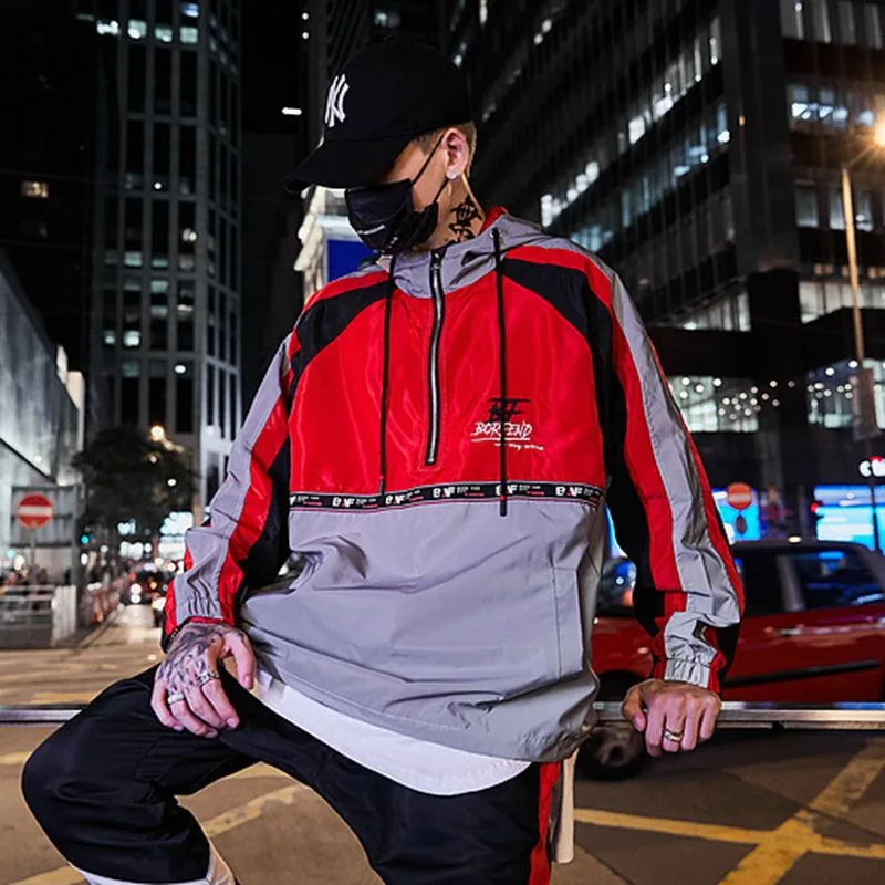 Mens Streetwear 3M Reflective Jacket Patchwork Windbreakers Coat Men 2019 Fashion Spring Mens Jackets and Coats Male XD131
Mens Streetwear 3M Reflective Jacket Patchwork Windbreakers Coat Men 2019 Fashion Spring Mens Jackets and Coats Male XD131
