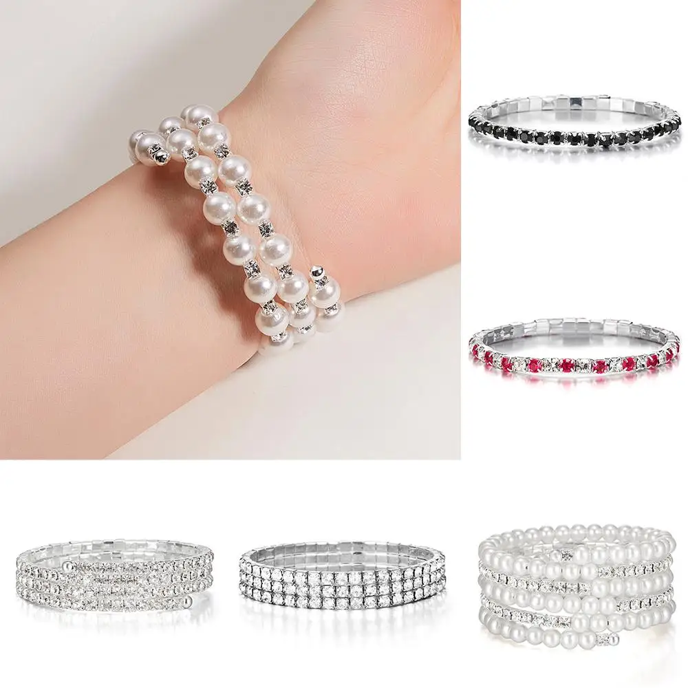 New Design Multi-layer Imitation Pearl Rhinestone Elastic Bracelet For Men Women Charm Wide Bracelet & Bangle Jewelry Dropship
New Design Multi-layer Imitation Pearl Rhinestone Elastic Bracelet For Men Women Charm Wide Bracelet & Bangle Jewelry Dropship