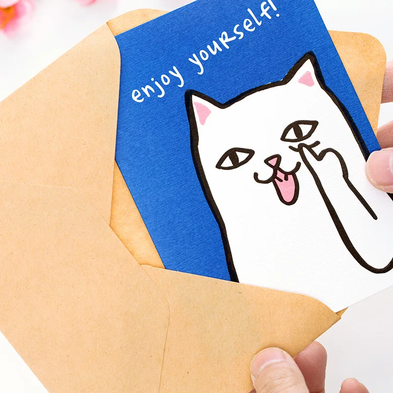 4pcs/pack Cute Mr Cat Greeting Card with Envelopes Postcard Birthday Letter Envelope Gift Card Message Card Random Pattern
4pcs/pack Cute Mr Cat Greeting Card with Envelopes Postcard Birthday Letter Envelope Gift Card Message Card Random Pattern