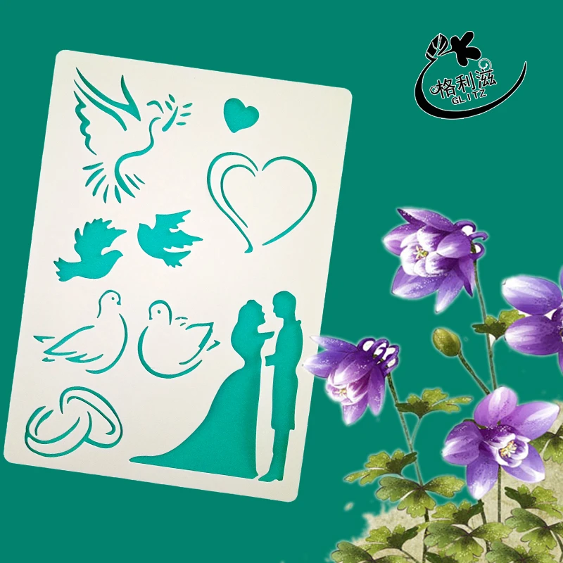 Romantic Wedding Layering Stencils for DIY Scraobooking/photo Album Decorative Embossig DIY Paper Cards Crafts.
Romantic Wedding Layering Stencils for DIY Scraobooking/photo Album Decorative Embossig DIY Paper Cards Crafts.