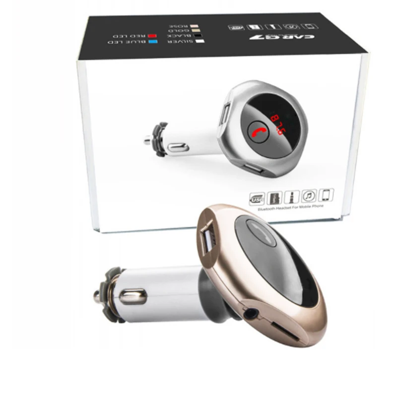 Universal Car kit Wireless Hands-Free Q7 USB Charge LED MP3 Bluetooth Car FM Transmitter With MIC Car Charger for MP3
Universal Car kit Wireless Hands-Free Q7 USB Charge LED MP3 Bluetooth Car FM Transmitter With MIC Car Charger for MP3