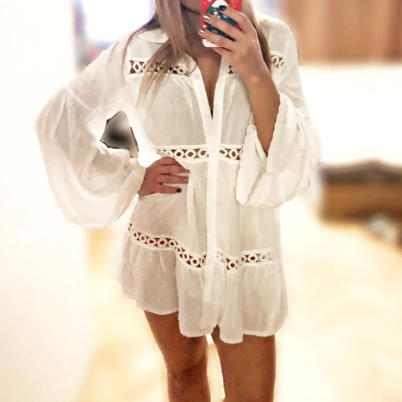 Cotton Beach Dress 2019 White Mini Dress Hollow Out V Neck Plus Size Bohemian Style Dresses Sexy Women Summer Dresses Vestidos
Cotton Beach Dress 2019 White Mini Dress Hollow Out V Neck Plus Size Bohemian Style Dresses Sexy Women Summer Dresses Vestidos