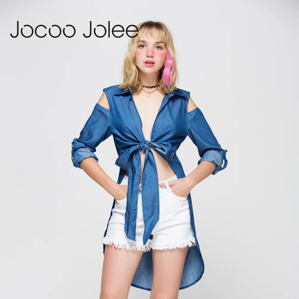 Jocoo Jolee Long Style Denim Blouse Sexy Strapless Draw String Shirt Fashion Coat Blouse Off Shoulders Strapless Women Blouse
Jocoo Jolee Long Style Denim Blouse Sexy Strapless Draw String Shirt Fashion Coat Blouse Off Shoulders Strapless Women Blouse