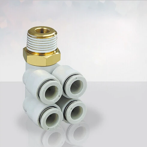 tube size 6mm-1/8 PT thread One-touch Fittings KQ2ZD, Double Branch Universal Male Elbow
