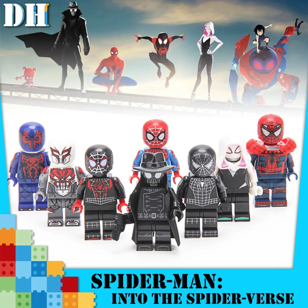 spider man into the spider verse lego minifigures