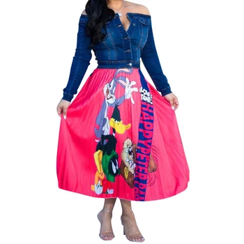 2019 Summer Women's Cartoon Animal Pattern Pleated Skirt Bohemian Printed High Waist Waist A Line Midi Skirts
2019 Summer Women's Cartoon Animal Pattern Pleated Skirt Bohemian Printed High Waist Waist A Line Midi Skirts