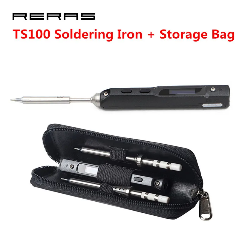 MINI TS100 Digital Soldering Iron Station + Storage Bag OLED Programable Interface DC5525 Tools Kit Tool Kit Set of Tools
MINI TS100 Digital Soldering Iron Station + Storage Bag OLED Programable Interface DC5525 Tools Kit Tool Kit Set of Tools