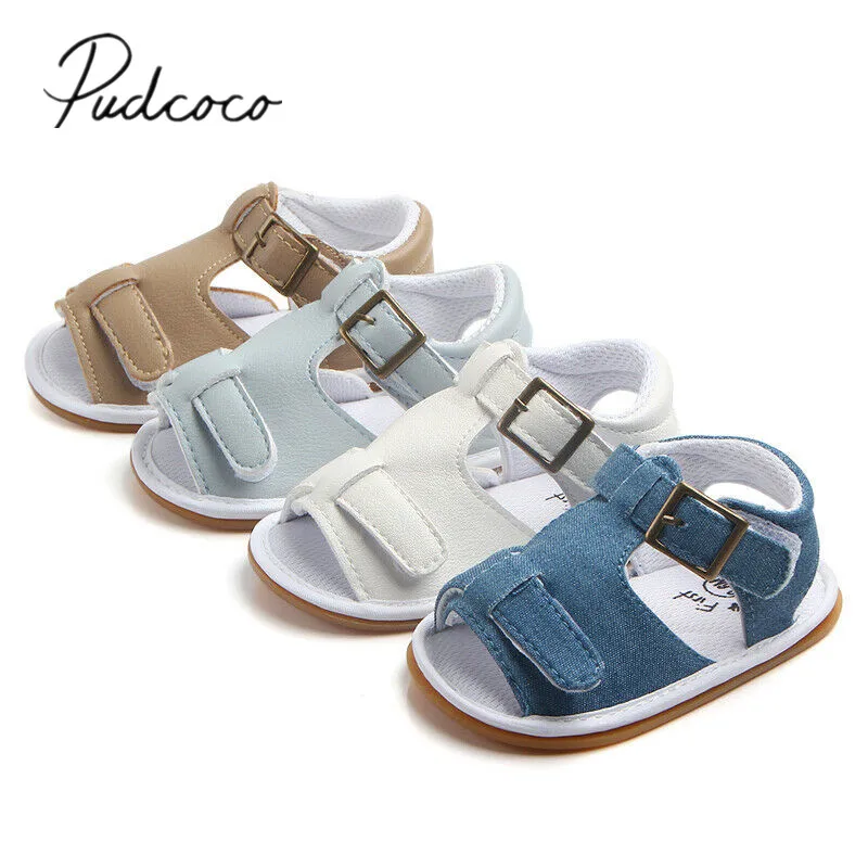 

2019 Baby Shoes Summer Newborn Baby Boy Girl Sandals Soft Sole Crib Shoes Sneaker Prewalkers Solid First Walkers