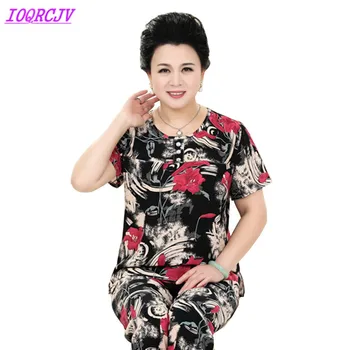 Cotton Silk Home Pajamas Two pieces set Women Summer 2018 Printed short sleeves T-shirt tops+ Elastic waist pants sets IOQRCJV
Cotton Silk Home Pajamas Two pieces set Women Summer 2018 Printed short sleeves T-shirt tops+ Elastic waist pants sets IOQRCJV