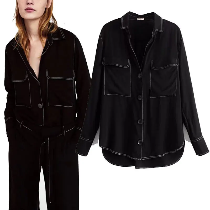 HEE GRAND Women Black Shirts Big Pockets Long Sleeve Blouses Autumn 2019 Fashion Asymmetrical Bottom Tops Drop shipping WCL1673
HEE GRAND Women Black Shirts Big Pockets Long Sleeve Blouses Autumn 2019 Fashion Asymmetrical Bottom Tops Drop shipping WCL1673