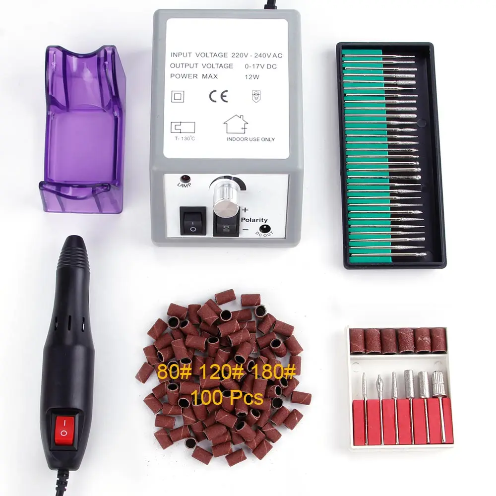 Electric Nail Manicure Pedicure Machine 20000RPM Nail Milling Cutter 100pcs Sanding Bands 30Pcs Alloy Grinding Nail Drill Bits
Electric Nail Manicure Pedicure Machine 20000RPM Nail Milling Cutter 100pcs Sanding Bands 30Pcs Alloy Grinding Nail Drill Bits