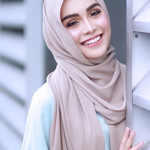 1 шт. женский простой шифоновый шарф с пузырьками хиджаб одноцветные шали повязка