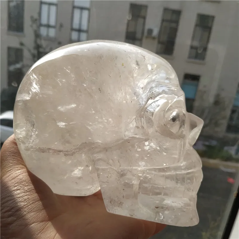 2.02kg Natural Clear quartz crystal Skull Hand Carved Quartz Crystal Reiki Skull with Rutile on the Back CH
2.02kg Natural Clear quartz crystal Skull Hand Carved Quartz Crystal Reiki Skull with Rutile on the Back CH