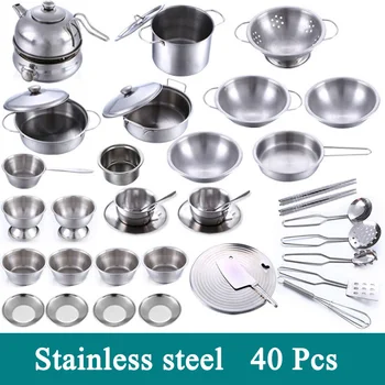 Hot New 1 Set 40 Pcs Pretend Play Toy Stainless Steel Children Toy Miniature Cooking Set Simulation Tableware New Year Gift Xmas
Hot New 1 Set 40 Pcs Pretend Play Toy Stainless Steel Children Toy Miniature Cooking Set Simulation Tableware New Year Gift Xmas