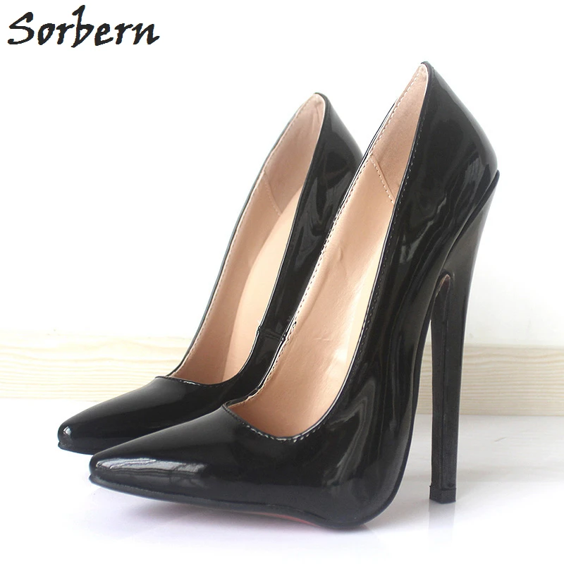 Sorbern Women Pumps Plus Size Unisex Party Shoes Large Size 36-46 Slip On Pointed Toe Fashion Ladies Party Shoes Custom Color
