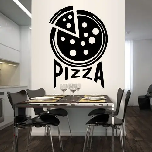Wall Decal Vinyl Pizza Pizzeria Italy Kitchen Food inscription signboard
