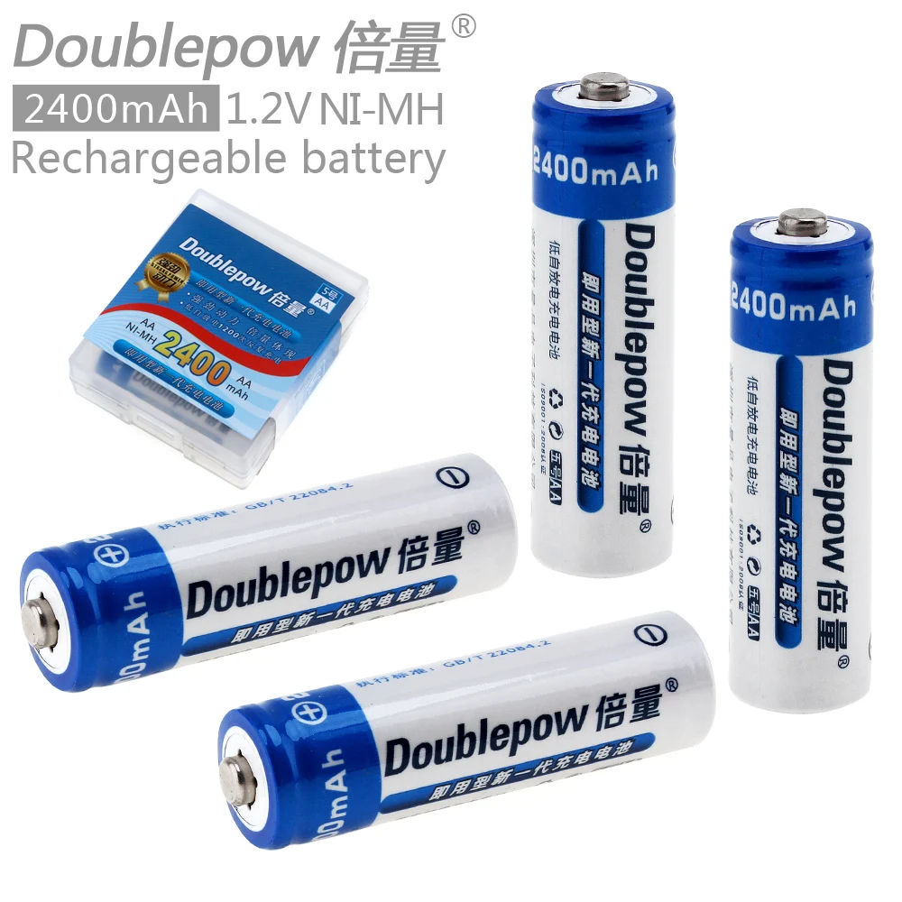 Doublepow 4pcs AA 1.2V 2400mAh High Capacity Ni-MH LSD Rechargeable Battery with Radiating Hole for Cameras / Toys / Headlamps
Doublepow 4pcs AA 1.2V 2400mAh High Capacity Ni-MH LSD Rechargeable Battery with Radiating Hole for Cameras / Toys / Headlamps
