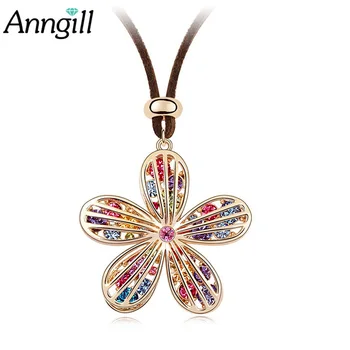 Anngill Austria Crystal Flower Leather Chain Choker Necklace Female Top Quality All-match Long Necklace Clothes Accessories
Anngill Austria Crystal Flower Leather Chain Choker Necklace Female Top Quality All-match Long Necklace Clothes Accessories