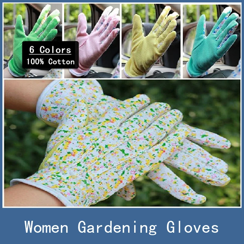 Image 10 Pairs New 100% Cotton Antiskid Personal Workplace Safety Soft Jersey Women Gardening Working Gloves , 6 Colors Free Shipping