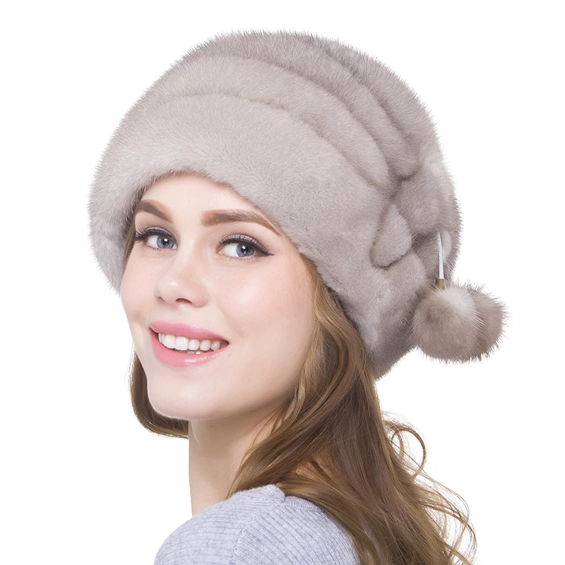 JKP зимняя женская шапка из цельного меха норки красивая модная натурального