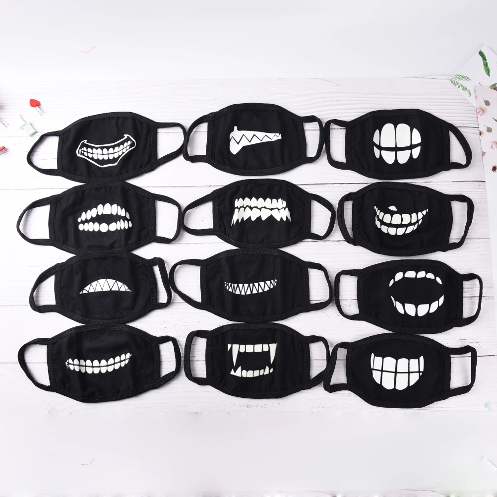 18 Style Cool Unisex Teeth Design Mask Black Noctilucent Cotton Face Mask Mouth Mask Light In The Dark Anti Dust Keep Warm Masks
18 Style Cool Unisex Teeth Design Mask Black Noctilucent Cotton Face Mask Mouth Mask Light In The Dark Anti Dust Keep Warm Masks