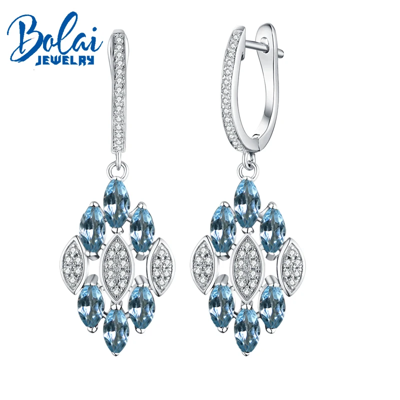 Bolaijewelry,925 Sterling silver Shiny clasp dangling earring with natural sky blue topaz real gemstone lady for women gift
Bolaijewelry,925 Sterling silver Shiny clasp dangling earring with natural sky blue topaz real gemstone lady for women gift