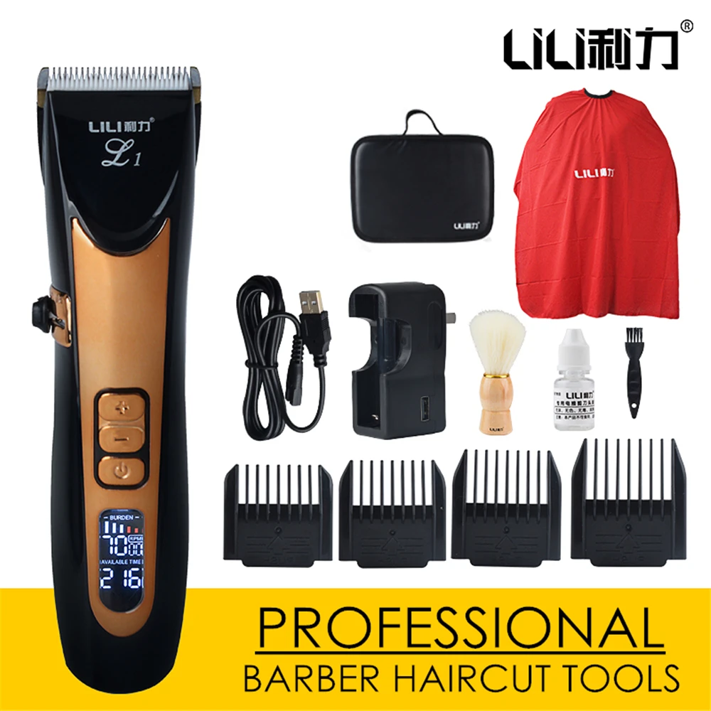 Professional Electric Hair Clipper Titanium Blade Lithium Rechargeable Hair Trimmer LCD Display Hair Cutting Machine Add Toolkit
Professional Electric Hair Clipper Titanium Blade Lithium Rechargeable Hair Trimmer LCD Display Hair Cutting Machine Add Toolkit