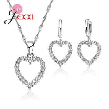 Lovers Jewelry Sets 925 Sterling Silver Jewelry Sets Shining AAA Cubic Zirconia Heart Pendant Necklace Earring Jewellery
Lovers Jewelry Sets 925 Sterling Silver Jewelry Sets Shining AAA Cubic Zirconia Heart Pendant Necklace Earring Jewellery