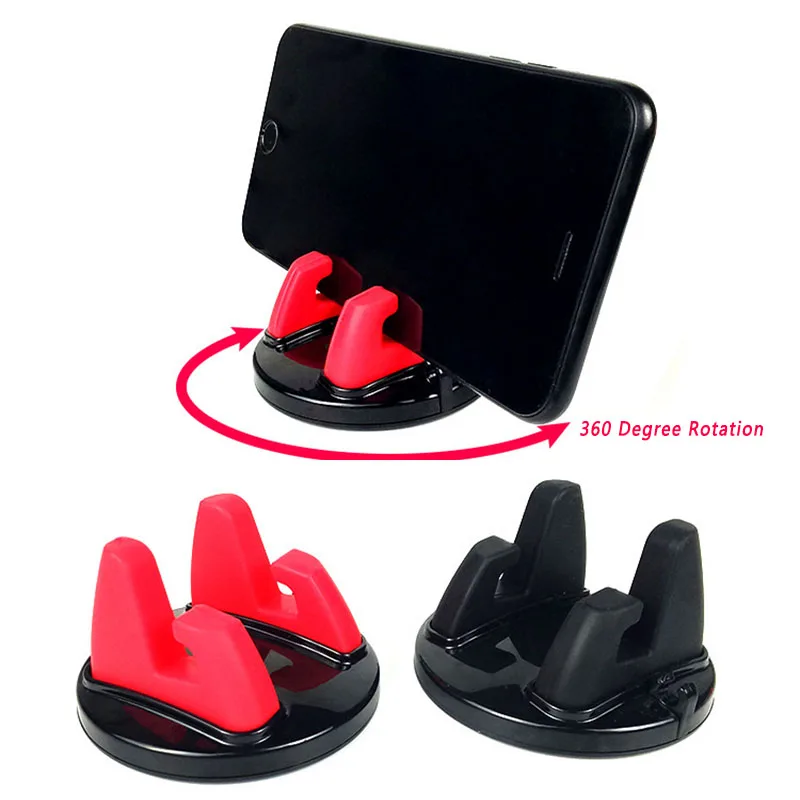 Universal Car Ornament Phone Holder 360 Degree Rotation PC + Silicone Dashboard Decoration For GPS Holder Cell Phone 75mmx45mm
