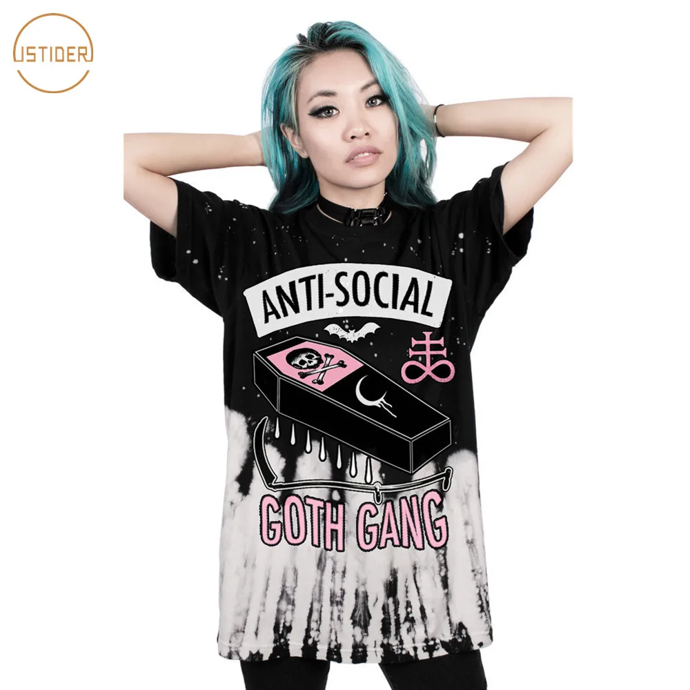 ISTider GOTH GANG ANTI-SOCIAL Letters Print T-Shirt Women/Men Skulls Punk Style 3D T Shirt Girls/Boys Loose Tee Shirt Tops
ISTider GOTH GANG ANTI-SOCIAL Letters Print T-Shirt Women/Men Skulls Punk Style 3D T Shirt Girls/Boys Loose Tee Shirt Tops