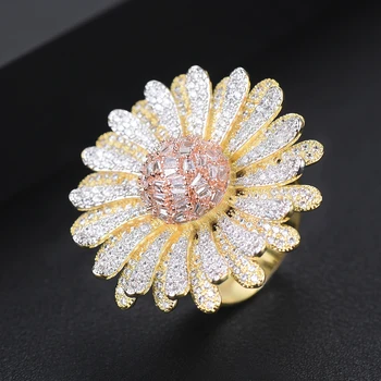 Indian African women Wedding Anniversary Party Ring anillos mujer Luxury Brand Blooming Flower Cubic Zirconia Finger Rings for 
Indian African women Wedding Anniversary Party Ring anillos mujer Luxury Brand Blooming Flower Cubic Zirconia Finger Rings for