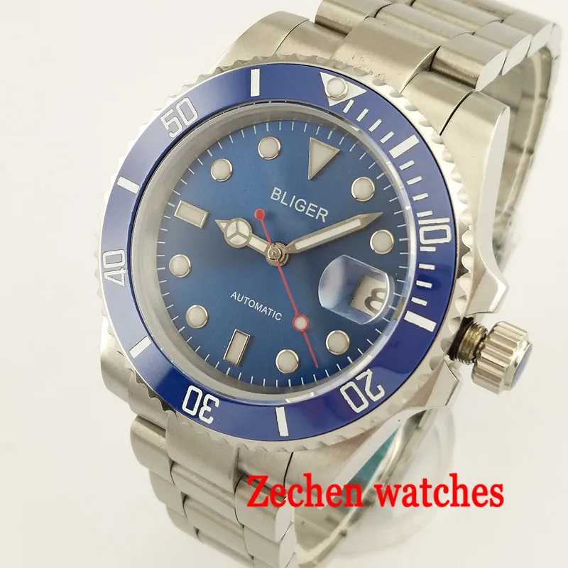40mm Bliger Blue Dial Luminous hands mens watch Sapphire Automatic Steel Men's Casual Wrist Watch
40mm Bliger Blue Dial Luminous hands mens watch Sapphire Automatic Steel Men's Casual Wrist Watch