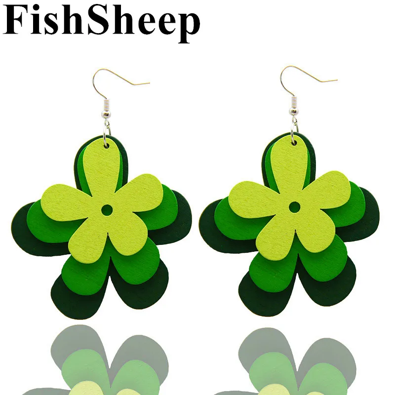 FishSheep Natural Wood Flower Earrings For Women Handmade Simple 3 Layered Wooden Drop Earrings Fashion Jewelry Female Gifts
FishSheep Natural Wood Flower Earrings For Women Handmade Simple 3 Layered Wooden Drop Earrings Fashion Jewelry Female Gifts
