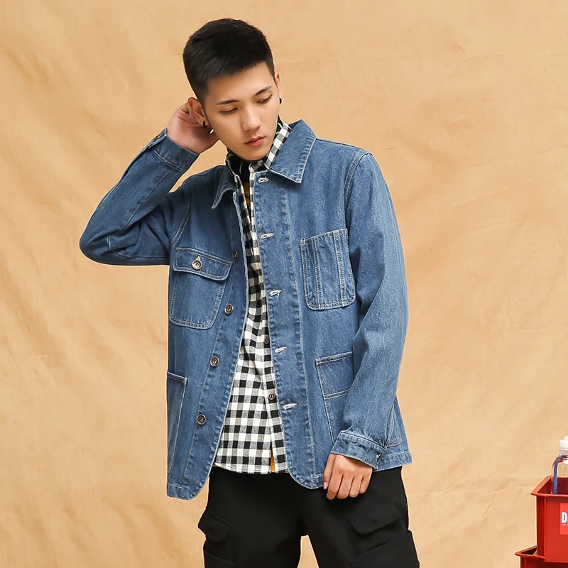 Fashion Casual Men's Denim Jacket Spring And Autumn New M-2XL Multi-pocket Blouse Jacket Blue Personality Youth Popular
Fashion Casual Men's Denim Jacket Spring And Autumn New M-2XL Multi-pocket Blouse Jacket Blue Personality Youth Popular