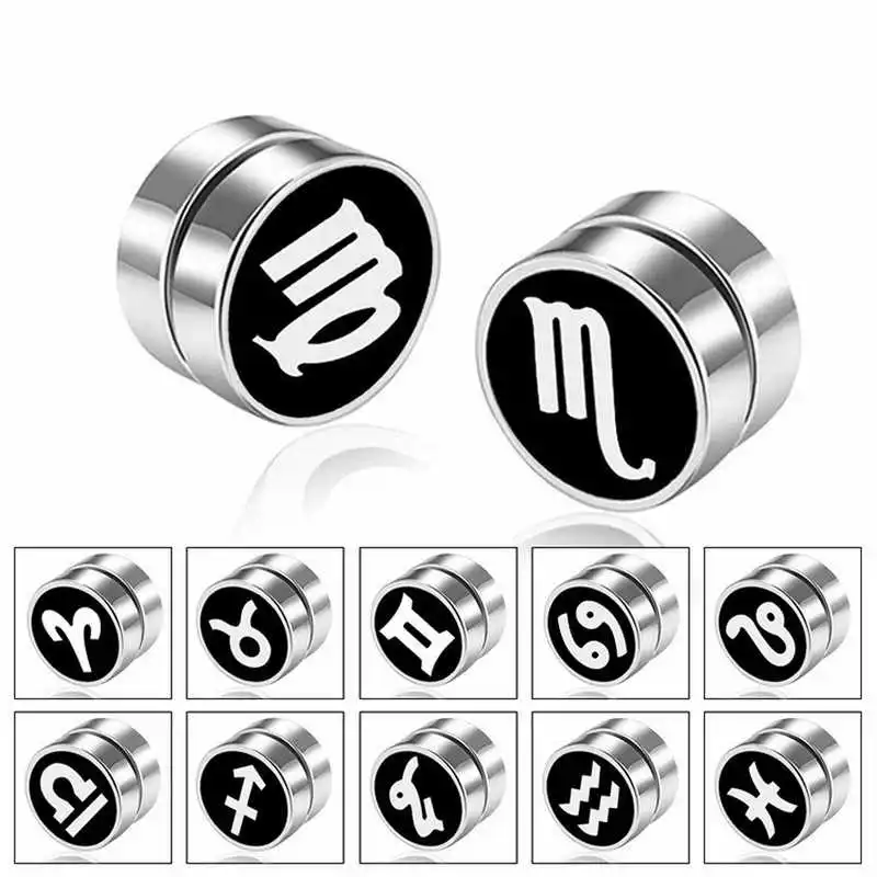 1PC Stainless Steel Strong Magnet Magnetic Health Care Ear Stud Non Piercing Earrings 12 Zodiac Constellation Punk Mens Gift
1PC Stainless Steel Strong Magnet Magnetic Health Care Ear Stud Non Piercing Earrings 12 Zodiac Constellation Punk Mens Gift