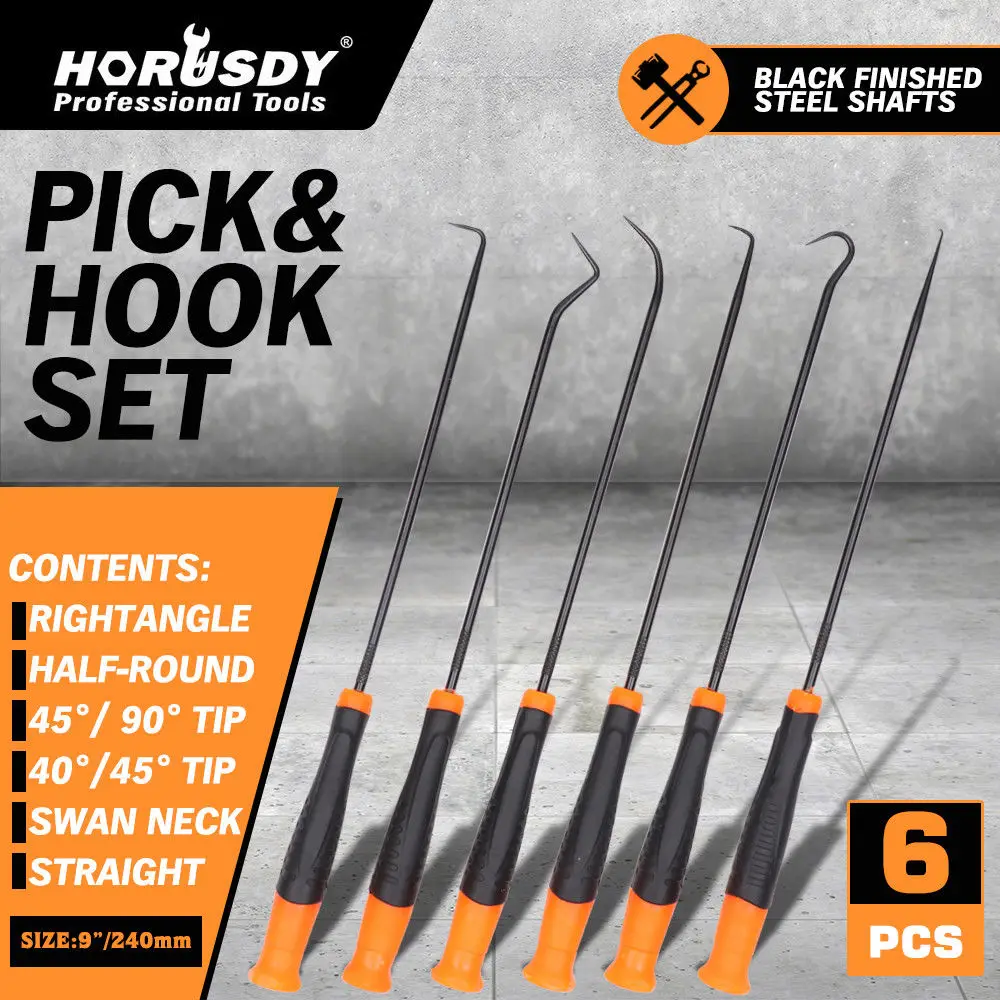 HORUSDY Hot sell Pick & Hook Set Screwdriver Set Extra Long O-Ring & Seal Remover Soft Grip Assorted Shapes Hook Hand Tool Set
HORUSDY Hot sell Pick & Hook Set Screwdriver Set Extra Long O-Ring & Seal Remover Soft Grip Assorted Shapes Hook Hand Tool Set