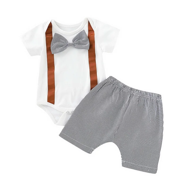 Newborn Clothes Summer Set For Boy 2019 Gentleman Bodysuits+Striped Soft Short Pant 2Pcs Baby Boy Clothes With Bow Tie 0-2T D35
Newborn Clothes Summer Set For Boy 2019 Gentleman Bodysuits+Striped Soft Short Pant 2Pcs Baby Boy Clothes With Bow Tie 0-2T D35