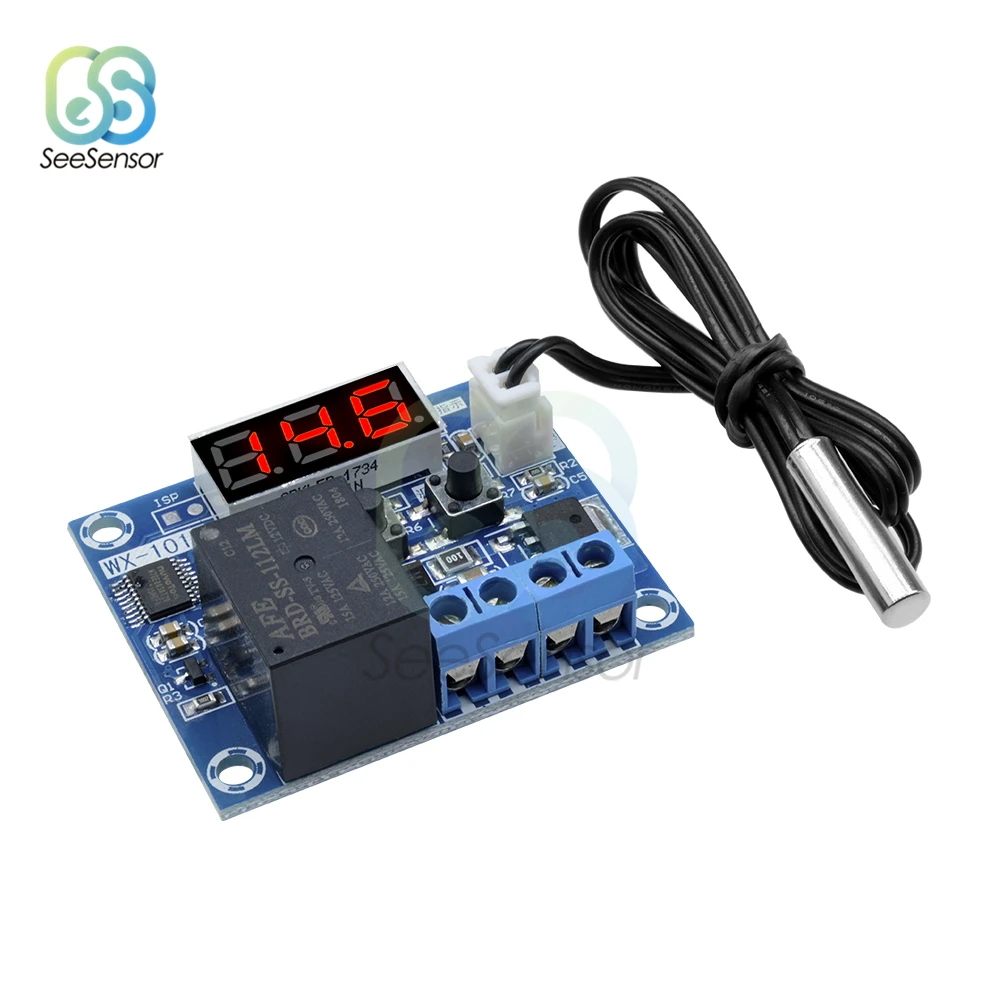 WX-101W DC 12V LED Digital Thermostat Temperature Control Switch Module Board Temperature Controller Waterproof Sensor Probe
WX-101W DC 12V LED Digital Thermostat Temperature Control Switch Module Board Temperature Controller Waterproof Sensor Probe