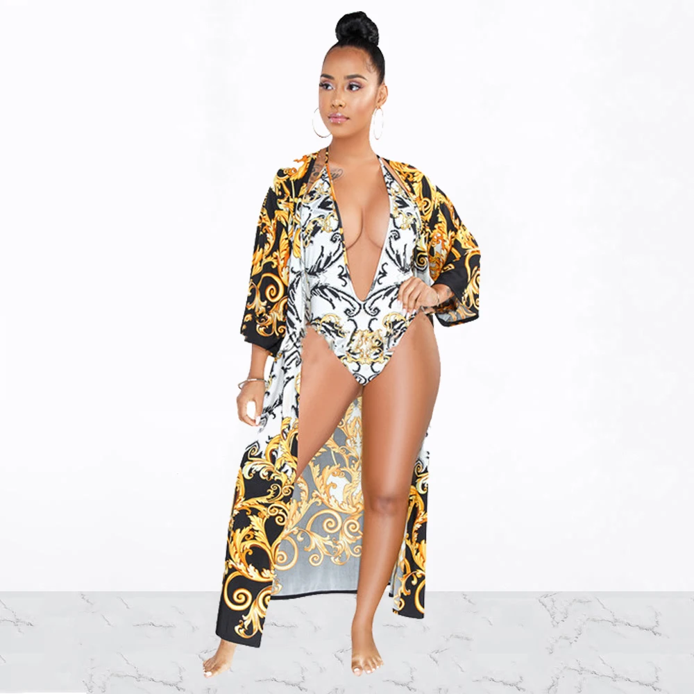 Summer Beach Casual 2 Pieces Outfits For Women Vintage Print Cloak+Bodysuits Female Combinaison Femme Women Set Tracksuit
Summer Beach Casual 2 Pieces Outfits For Women Vintage Print Cloak+Bodysuits Female Combinaison Femme Women Set Tracksuit