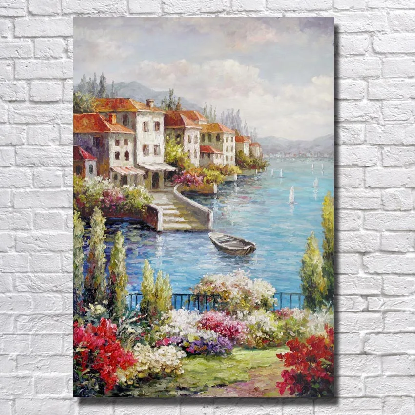 Modern Handmade Oil Painting On Canvas beautiful seaside town garden wall art picture for Living Room home decoration unframe
Modern Handmade Oil Painting On Canvas beautiful seaside town garden wall art picture for Living Room home decoration unframe