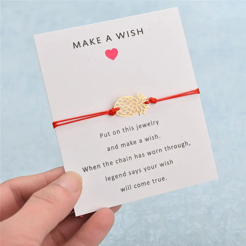 Message Card Fruit Pineapple Bracelet Bangle for Women DIY Handmade 7 Colors Rope Bracelet Jewelry Best Gift
Message Card Fruit Pineapple Bracelet Bangle for Women DIY Handmade 7 Colors Rope Bracelet Jewelry Best Gift