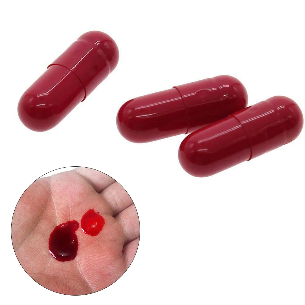 3Pcs Fake Blood Pills Vampire Capsules Horror Funny Halloween Joke